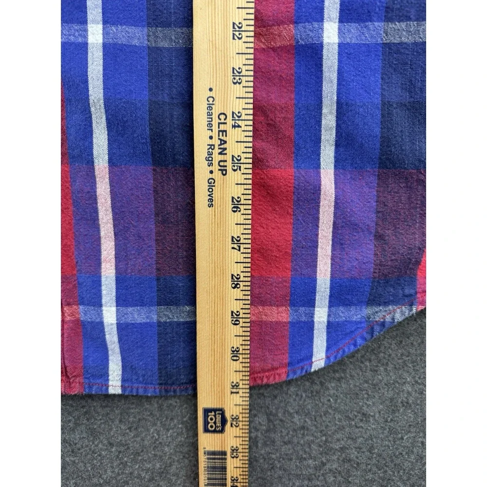 VTG 90s American‎ Eagle Men's Sz M Denim Button-Up Shirt Plaid Cotton Grunge Y2K